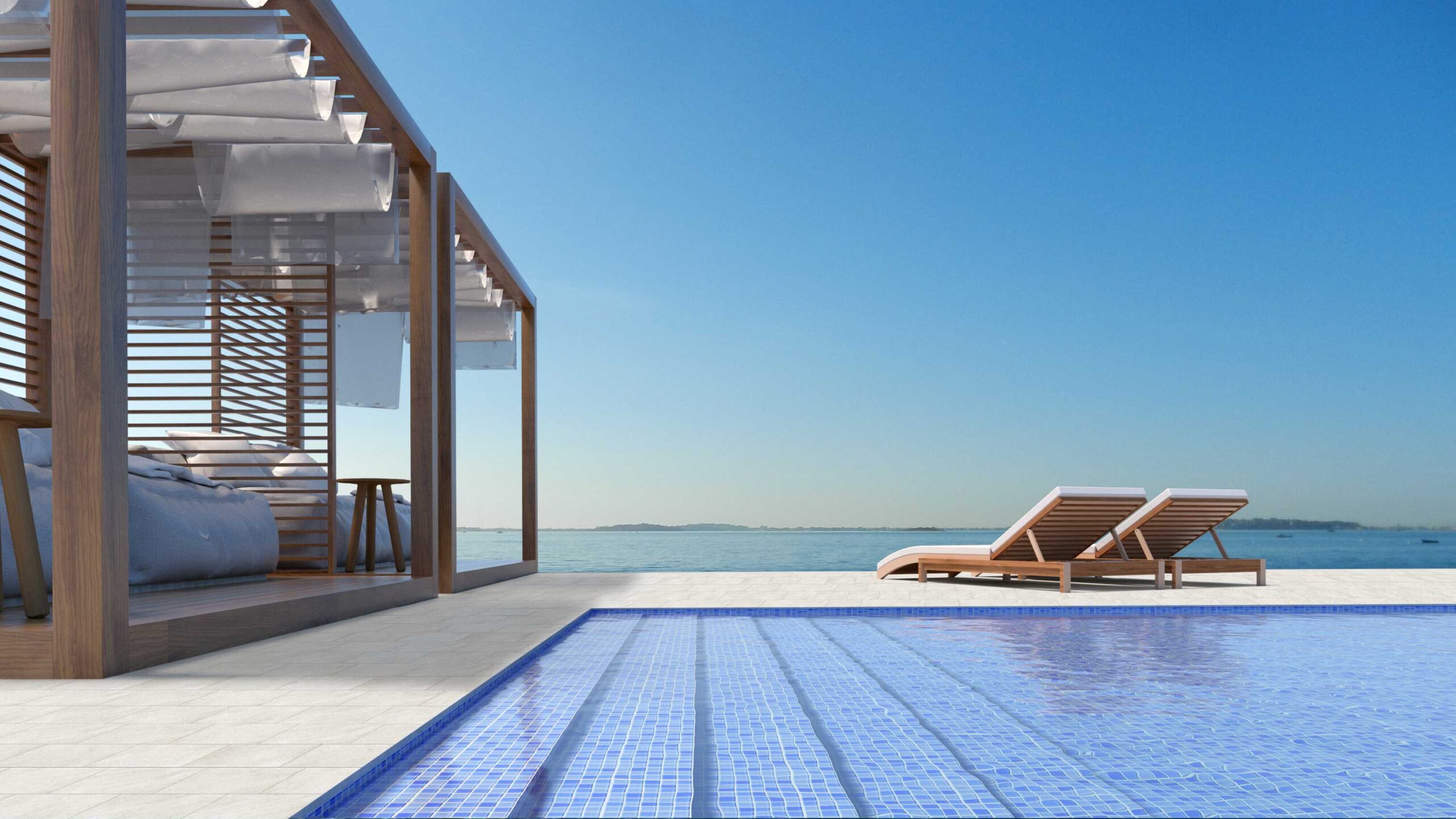 Pool with ocean view