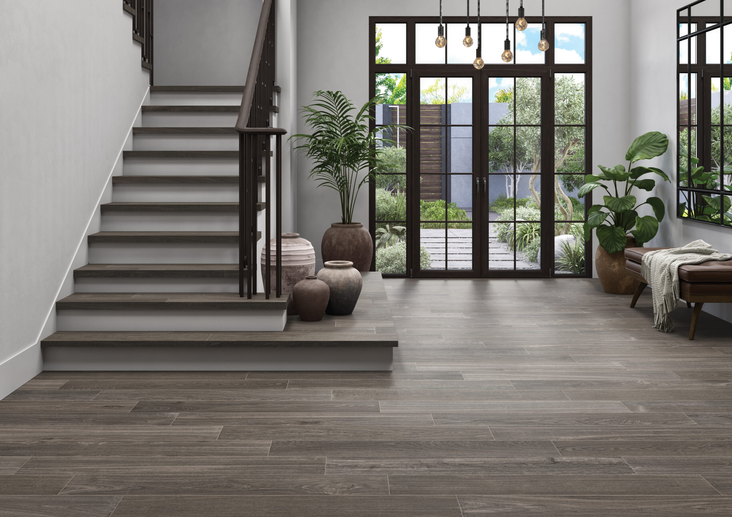 Rural Retreat wood-look planks in entry way of a home