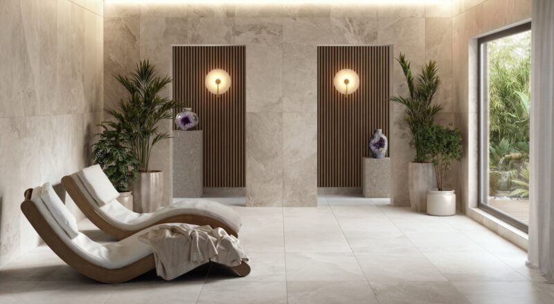 Cleve porcelain tile ina spa