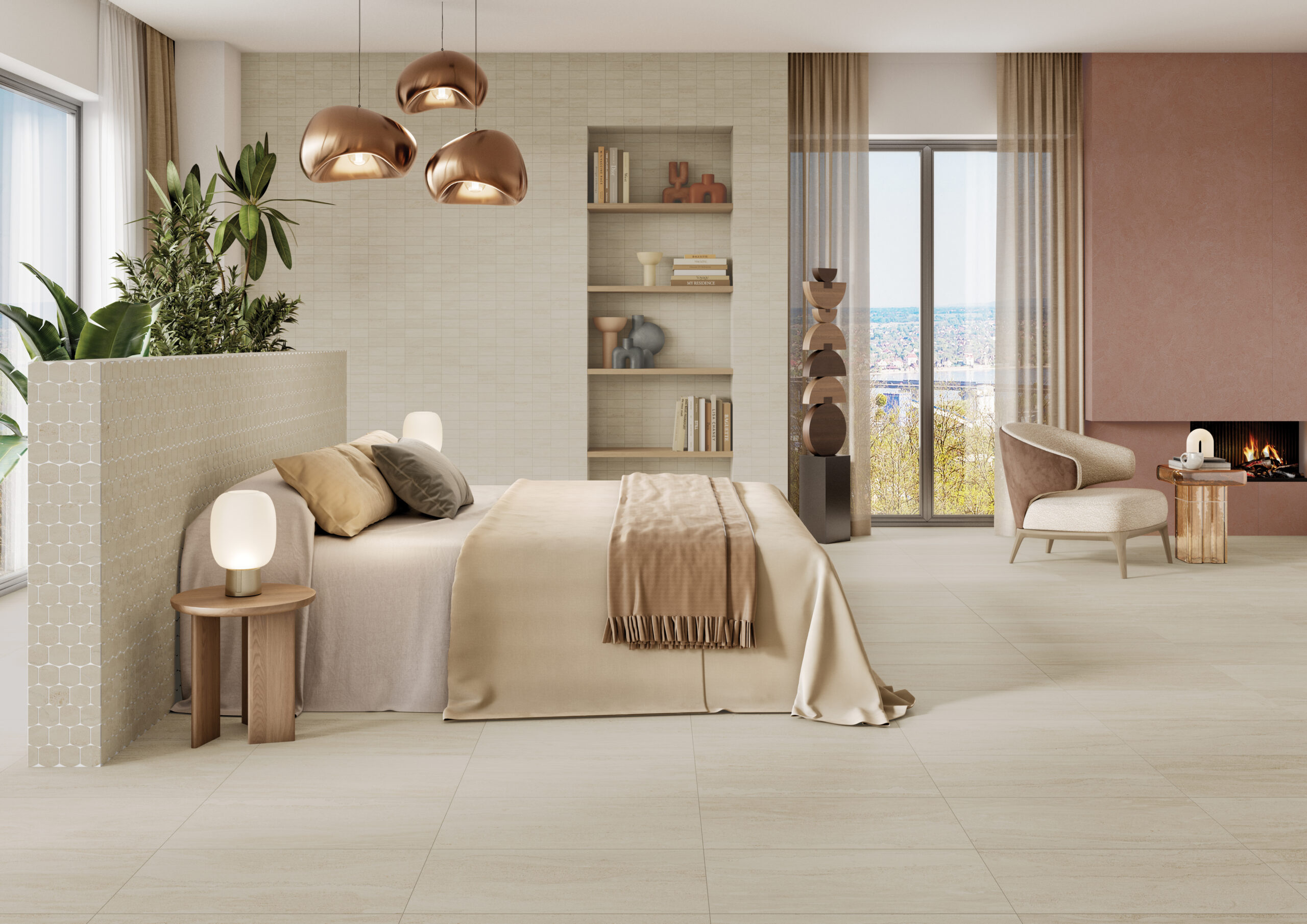 Portland Cliff in hotel guest room floors and walls