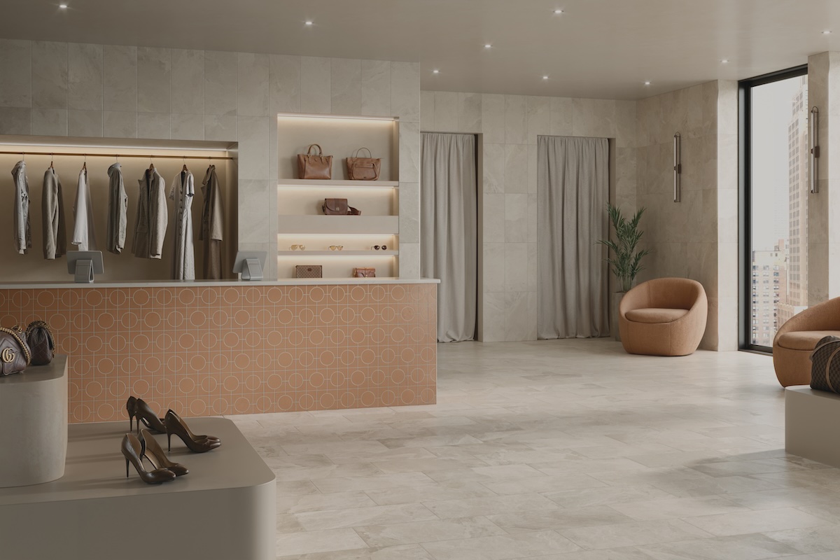 Cleve with FeatherSoft finish on floor and walls of retail boutique