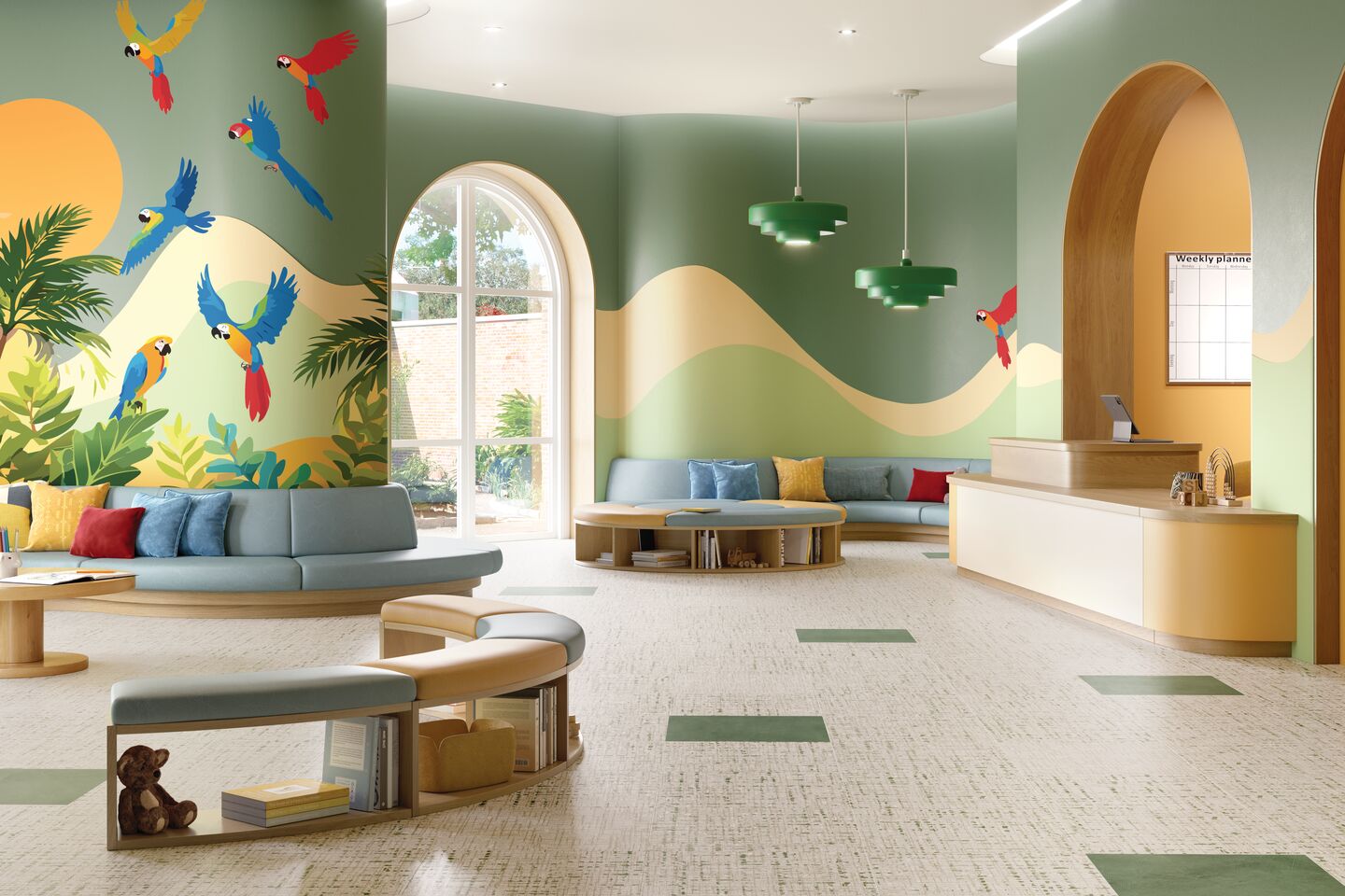 Armstrong Kaleido Color Lab in a color children's hospital